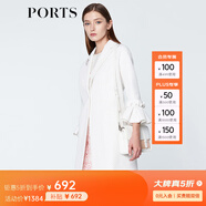 PORTS寶姿  新品商場同款毛呢大衣女優(yōu)雅喇叭袖翻領(lǐng)中長大衣 白色 M (6)