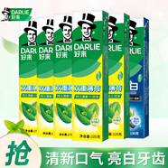 好來（DARLIE） 【白鹿推薦】原黑人牙膏薄荷茶倍健超白套裝黃牙清新口氣牙漬 雙薄荷175g*3+225g*2+竹炭190g