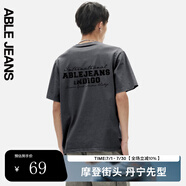 ABLE JEANS 25春夏新款印花LOGO短袖男t恤男881256 暗夜 S