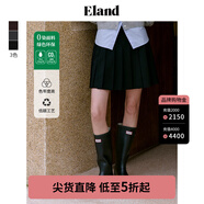 ELAND衣戀半身裙女百褶A版含羊毛通勤裙子2025秋季新款 黑色(19)Black S 160