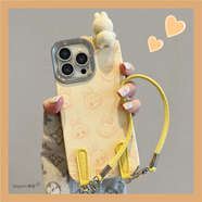 毛絨趴趴labubu適用蘋果15promax手機(jī)殼iPhone13新款16promax高級(jí) 【電鍍鏡框】黃皮質(zhì) 滿屏拉布布頭像+立體拉布布4 iPhone 16 Pro Max