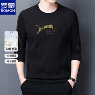 羅蒙男士長(zhǎng)袖體恤上衣2025秋季新款圓領(lǐng)衛(wèi)衣內(nèi)搭打底衫休閑上秋衣男裝 黑色 M 建議95-120斤