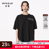 幻走（MOVEUP）【商場(chǎng)同款】2024夏季新款流蘇繡花設計師短款T恤女 黑 S