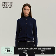 Teenie Weenie小熊女裝簡約針織衫女秋冬針織開衫罩衫短外套上衣 藏青色 M (165)