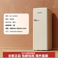 大宇（DAEWOO）電冰箱家用雙開門冷柜節(jié)能輕音宿舍用復(fù)古小型冰箱225L BC-225DYA 225L奶油白