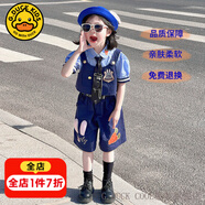 G.DUCKKIDS童裝洛麗塔公主裙女童連衣裙夏季朱迪兒童裙子兔子警官生日蓬蓬裙 C8887三件套+領帶+腰帶 110 尺碼4~5歲【100-110cm】