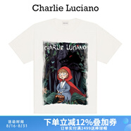 Charlie Luciano【汪蘇瀧同款】小紅帽印花新款T恤寬松cl情侶男女同款潮流上衣 白色 S 165