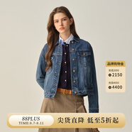 ELAND衣戀短外套長(zhǎng)袖通勤小翻領(lǐng)牛仔女裝2025冬季新款 牛仔色(55)Indigo S /160