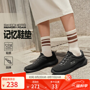 斯凱奇【輕質(zhì)緩震】男鞋運(yùn)動(dòng)鞋女鞋休閑一腳蹬輕跑小白鞋健步鞋夏季 女全黑色/BBK 38