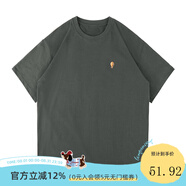 LEMANISMlemanismt恤男短袖美式復(fù)古重磅棉T恤夏季潮牌寬松半袖情侶體恤衫 深灰色 現(xiàn)貨- S