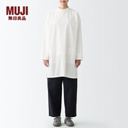 無印良品 MUJI Labo 男女通用 長絨棉 府綢 長衫 長袖休閑百搭襯衫 米白色 XXS-XS