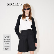 MO&Co.MC刺繡棉質(zhì)寬松T恤美式復(fù)古打底衫情侶裝t恤純棉T恤摩安珂 本白色-第1批 M 165