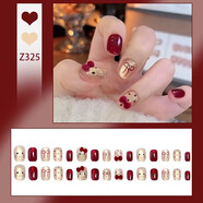 兒童化妝玩具穿戴甲美甲女童卡通kt貓咪可拆卸兒童美甲防水持久 紅絲絨kt貓(豆豆甲)