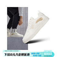 安踏（ANTA）板鞋男鞋耐磨防滑空軍一號小白鞋學(xué)生休閑鞋子 象牙白/麥芽淺棕 -3 41