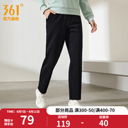 361度運動褲女秋冬季針織長褲女子常規(guī)舒適褲子 超級黑 L