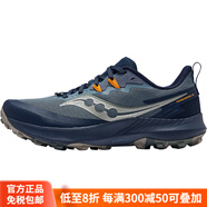 索康尼（SAUCONY）游隼14男情侶戶外越野舒適跑鞋徒步鞋運動鞋跑山鞋官方正品 深灰蘭【男款】 42