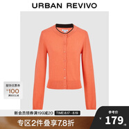 UR2024秋季新款女裝時尚撞色拼接層次軟糯針織開衫UYY940010