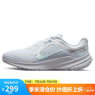 耐克NIKE女跑步鞋QUEST5 運動鞋DD9291-100白灰38.5