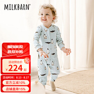 Milkbarn春秋嬰兒長(zhǎng)袖連體衣服男寶春秋純棉童裝女寶哈衣爬服 溜冰企鵝 80cm (12-18月-參考身高73-80cm)