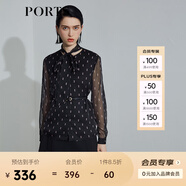 PORTS寶姿商場(chǎng)同款新品女裝高腰百搭蝴蝶結(jié)半身短裙 高雅黑 XS 2