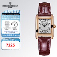 康斯登（Frederique Constant）百年典雅系列手表女瑞士手表皮帶女表方盤女士腕表FC-200MCDC14 FC-200MC14
