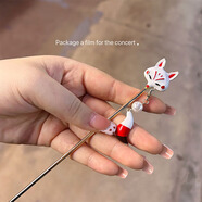 霧添花仿珍珠狐貍發(fā)簪女感新中式發(fā)飾發(fā)釵古風(fēng)盤(pán)發(fā)頭飾流蘇步搖簪子 F0165-仿珍珠狐貍