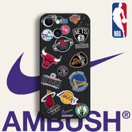 班美蘿NBA隊徽手機殼適用IQOO/3/5S/7X/8/9/1/PRO/NEO9/10/11S/U8x/Z8X/ (黑色)NBA隊徽-直邊實色TPU iQOOZ8