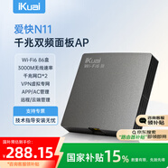 愛(ài)快（iKuai）千兆路由器 無(wú)線ap面板 AX3000 全屋wifi6 ac+ap 網(wǎng)絡(luò)信號(hào)放大器 86型/插座/入墻式 poe供電 N11灰