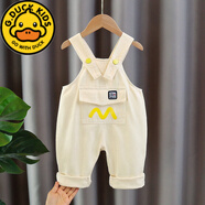 G.DUCKKIDS兒童背帶褲2023春季新品寶寶百搭女童牛仔長(zhǎng)褲春中小童連衣褲韓版 單褲M米白 90 cm適合身高80-90cm年齡2-3歲