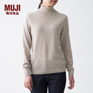 無印良品 MUJI 女式  天竺 高領(lǐng)毛衣 女款黑色長袖針織衫秋冬毛衫BAG05A0A 燕麥色 XL