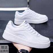 李寧（LI-NING）男鞋板鞋低幫休閑鞋時尚百搭經(jīng)典小白鞋青少年輕便休閑運動鞋 標準白-1 41