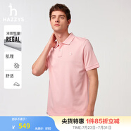 哈吉斯（HAZZYS）男女裝 夏季上衣【張晚意明星同款】PHIZ情侶款短袖POLO衫 淺粉色LP-男 XL （180/100A 50） （尺碼偏大）男