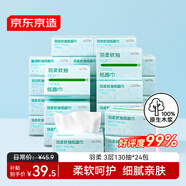 京東京造羽柔抽紙3層130抽*24包 加量加大 無香紙巾衛(wèi)生紙餐巾紙 整箱
