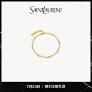 YSL圣羅蘭 女士LE CASSANDRE金色多墜飾金屬手鏈 金色 L