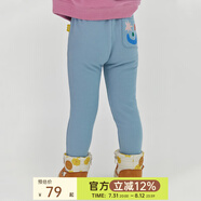 papa爬爬冬季兒童打底褲仿牛仔長(zhǎng)褲男女寶寶加絨保暖百搭時(shí)髦潮 淺藍(lán)色 100 cm
