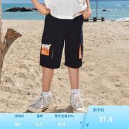 鉛筆俱樂部童裝2025夏季男童中褲薄款五分褲休閑兒童七分工裝褲潮 寶藍 120