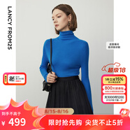 朗姿【王楚然同款】純羊毛高領(lǐng)針織衫春冬內(nèi)搭打底上衣曠野美拉德 艦隊(duì)藍(lán)色 S