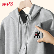 班尼路（Baleno）七夕節(jié)情侶裝外套秋季重磅寬松男女同款上衣卡通印花休閑連帽開衫