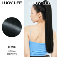 柒閱芒LUCYLEE女特工假發(fā)馬尾長發(fā)直發(fā)抓夾式自然仿真5秒上手 黑色搭配愛好者發(fā)型___55cm自然