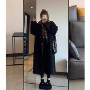 內(nèi)蒙鄂爾多斯市產(chǎn)羊毛燕麥色雙面羊絨大衣女小個(gè)子2025秋冬季新款 黑色90白鴨絨加厚 黑色90白鴨絨加厚 XS .(105斤以下)