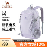 駱駝（CAMEL）云影雪糕包雙肩背包防水男旅行輕量男女學(xué)生戶(hù)外徒步登山包丁香紫