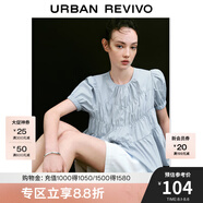 UR夏季新款女裝時尚多巴胺娃娃衫短袖罩衫襯衫UWU240062 天藍(lán) S