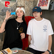 皮爾卡丹領證登記情侶裝套裝短袖t恤女2025新款夏日季不一樣的小眾不撞款 白色Boy+黑色Girl S M =男M+女S