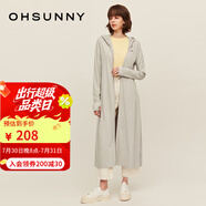 OhSunny防曬衣女長款女神透氣防曬服戶外運動風(fēng)衣外套薄 氣質(zhì)灰-長款 M