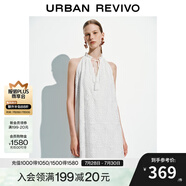 UR2025夏季新款女裝度假風刺繡圖案系帶無袖連衣裙UWH750063 本白 XS