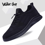 Walker Shop品牌休閑鞋男新款2025潮流黑色飛織網(wǎng)面透氣防臭鞋子男士休閑鞋 黑色 8501 42 【標(biāo)準(zhǔn)運動碼】