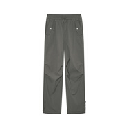 飄蕾（peoleo）2025夏新品商場款工裝休閑運(yùn)動闊腿女卡其色長褲梧桐褲 軍綠色 S