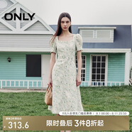 ONLY 2025春季氣質(zhì)復(fù)古方領(lǐng)泡泡袖中長款連衣裙女|125107026