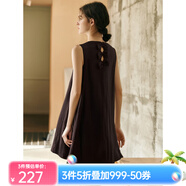 Olrain歐芮兒2025夏季新款咖色法式氣質(zhì)連衣裙立體蝴蝶結裝飾長(cháng)裙 咖色 S