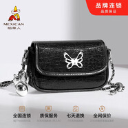 稻草人牛皮包包女包2025新款輕奢斜挎包鏈條單肩包小方包生日禮物送女友